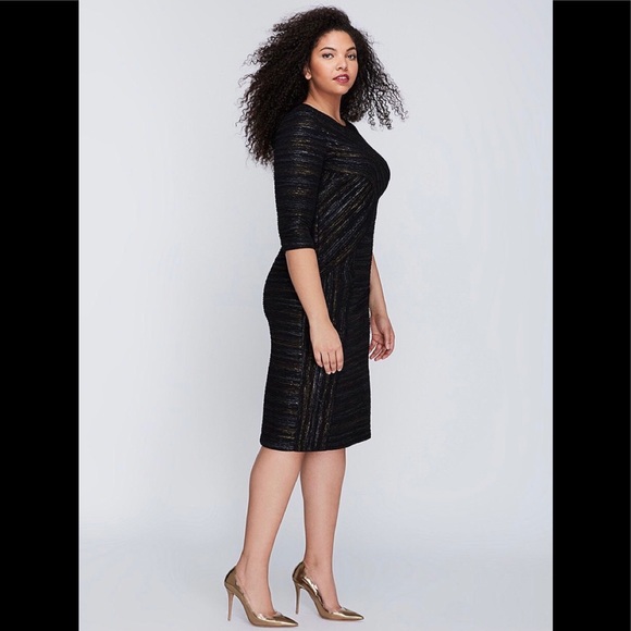 🆕NEW! Black Silver and Gold Metallic Sheath Dress - Picture 5 of 16